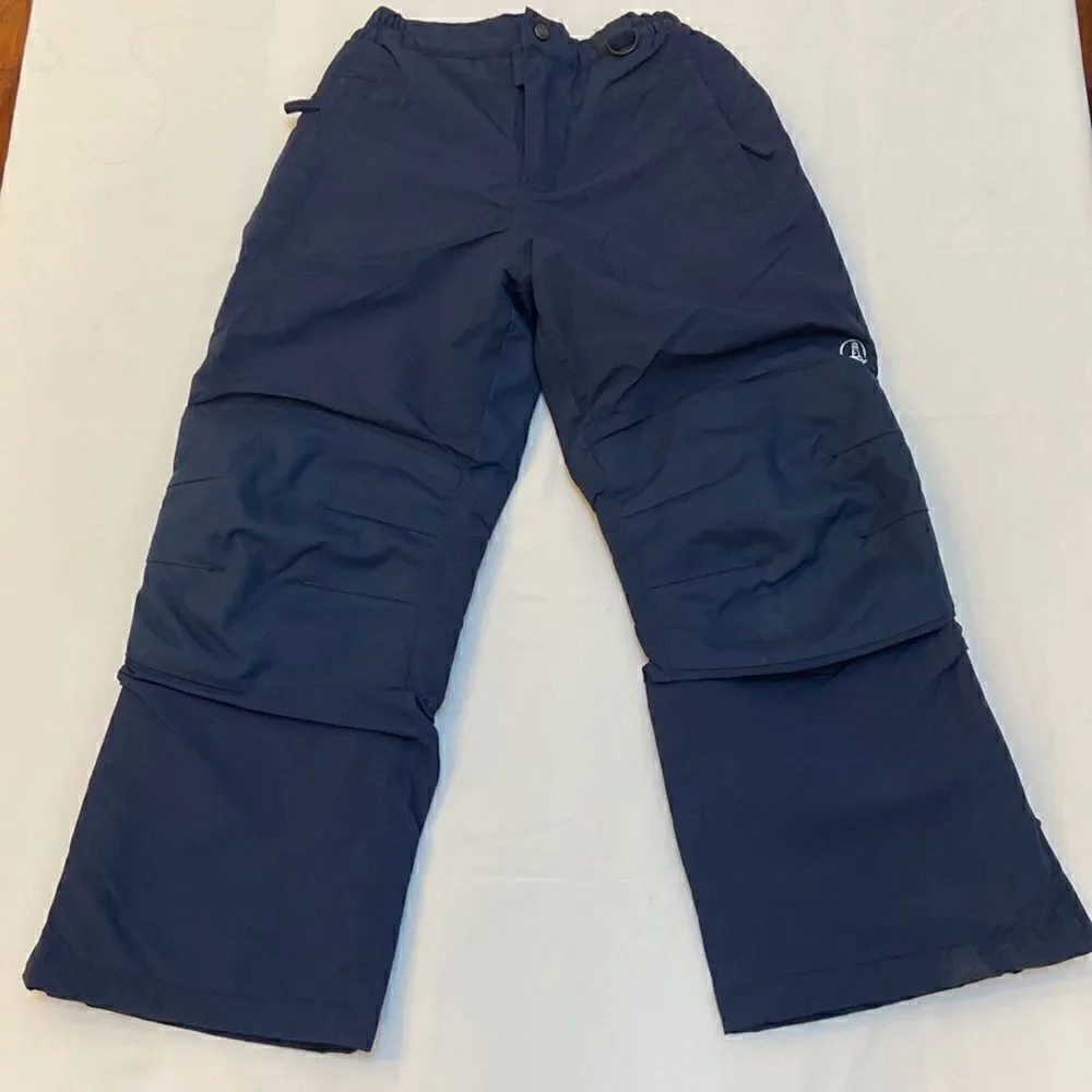 Lands' End Blue Squall Snow Pants Iron Knee Grow-a-Long Size 8